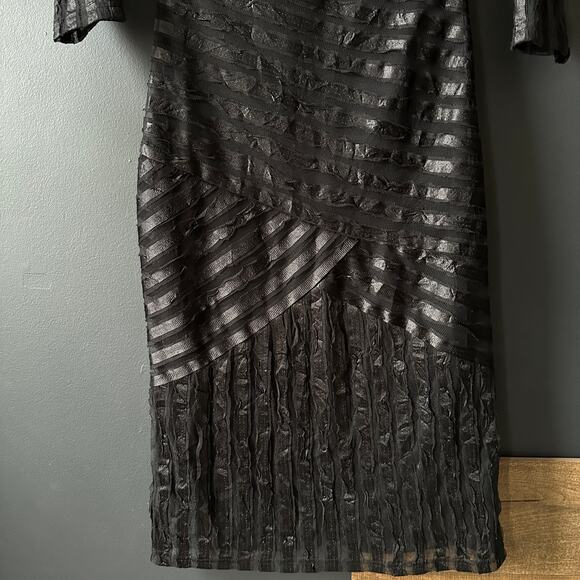 REISS Rebecca Bodycon Textured Dress in Black Size 4 - Picture 5 of 12